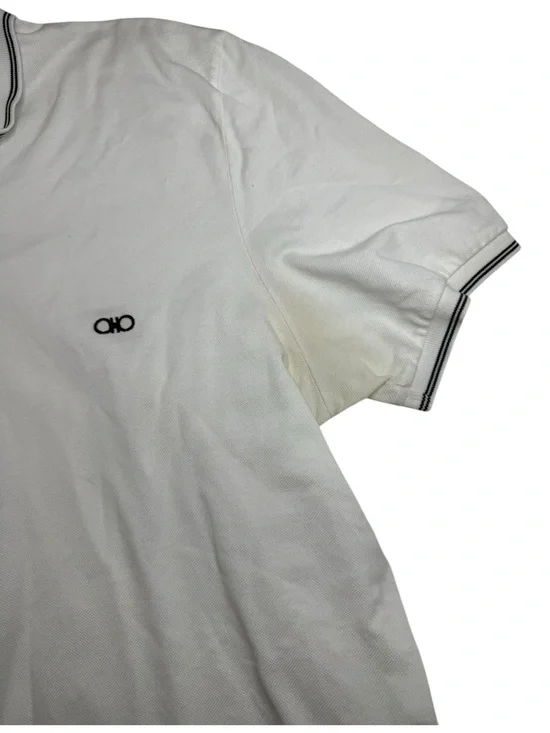 Salvatore Ferragamo White Polo Cotton Shirt Size Large - Picture 4 of 4